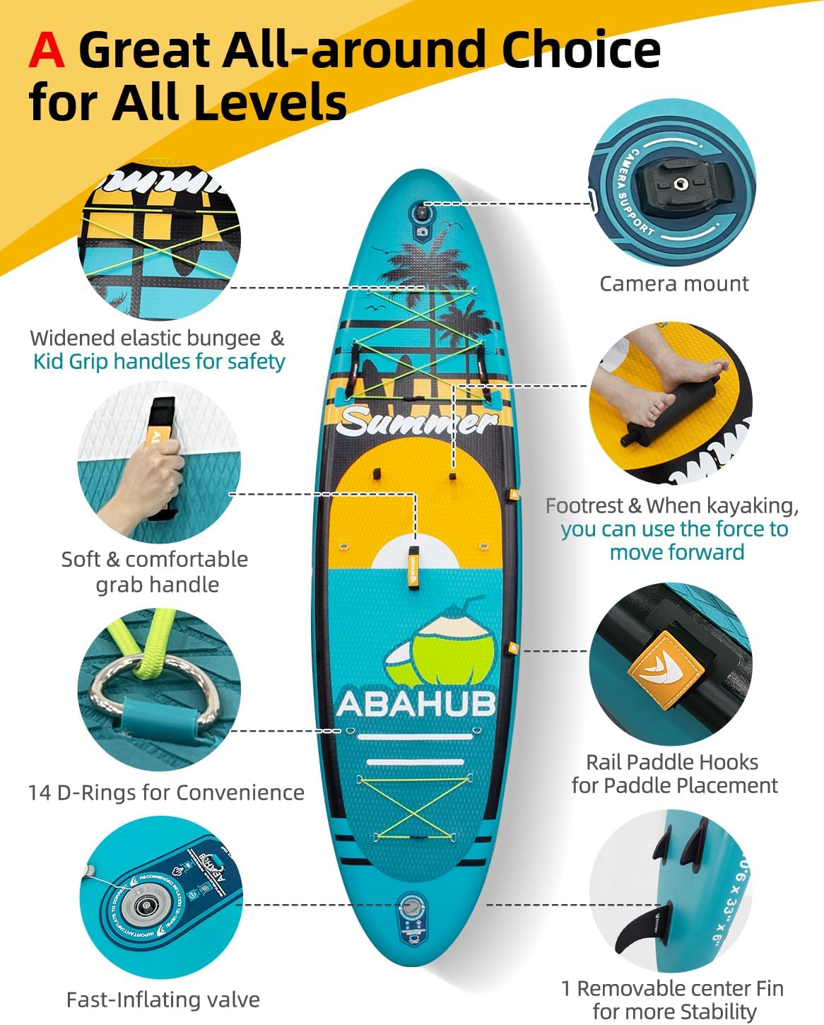 Geniş 10,6ft x 31/34in Şişiril - Fishing Kayak Paddle incelemesi ve fiyatı